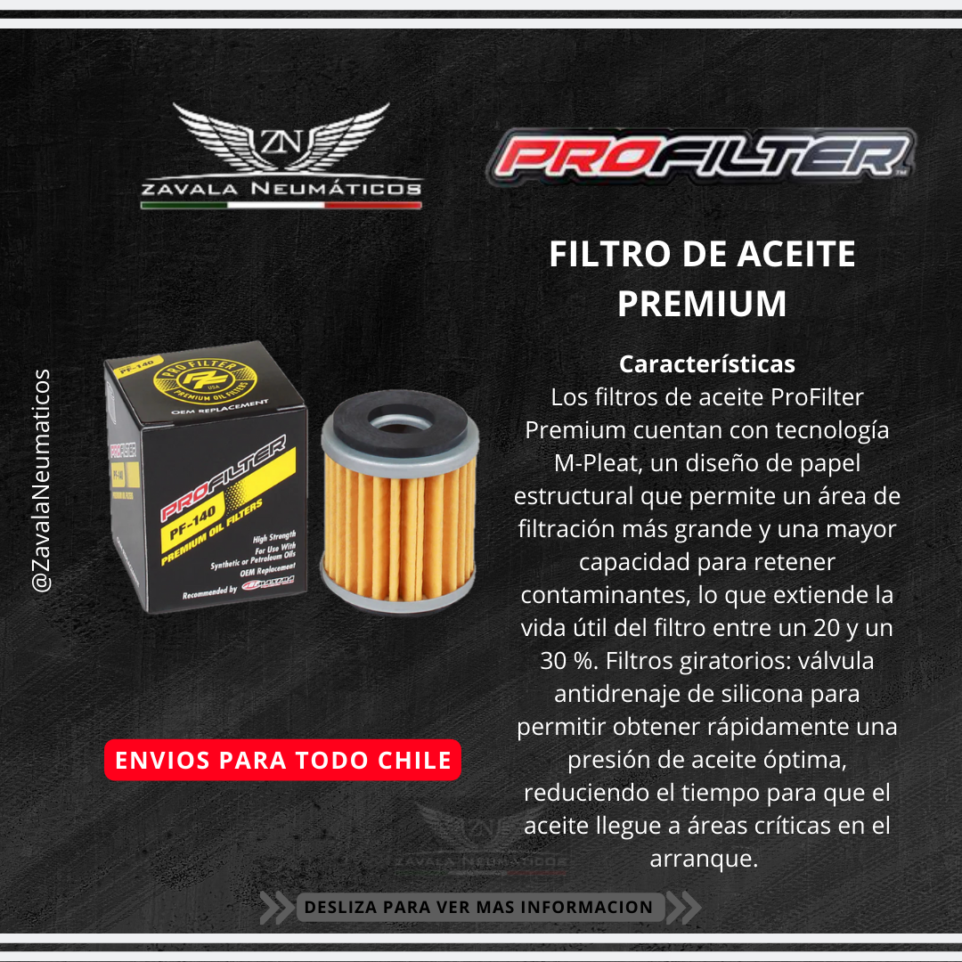 Filtro De Aceite Honda CBR 250 300 Premium Pro Filter - Imagen 2